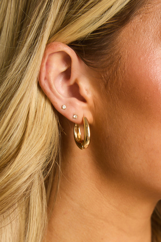 Gold Chunky Hoop Earrings - Lola