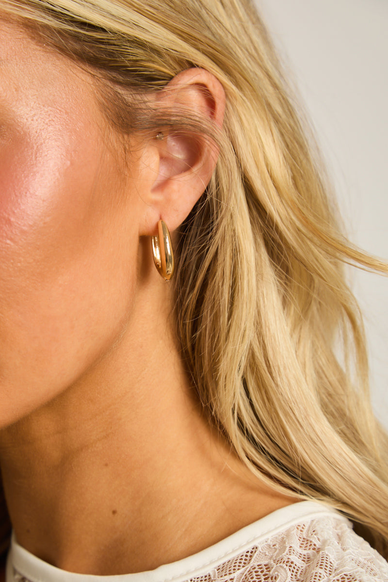 Gold Chunky Hoop Earrings - Lola