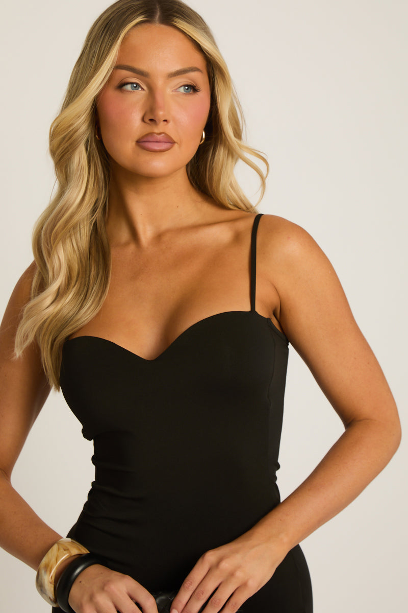 Black Sculpting Playsuit - Larson