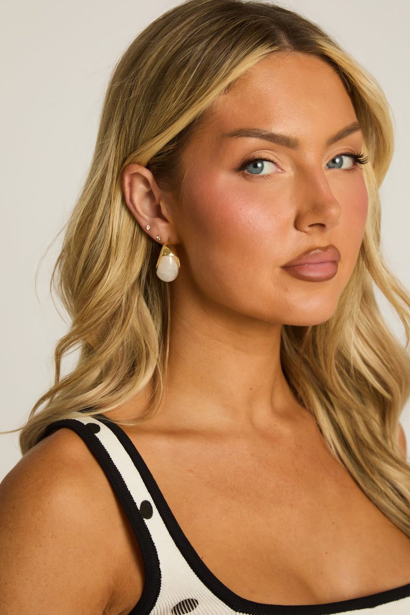 Gold Abstract Hoop Earrings - Kerry