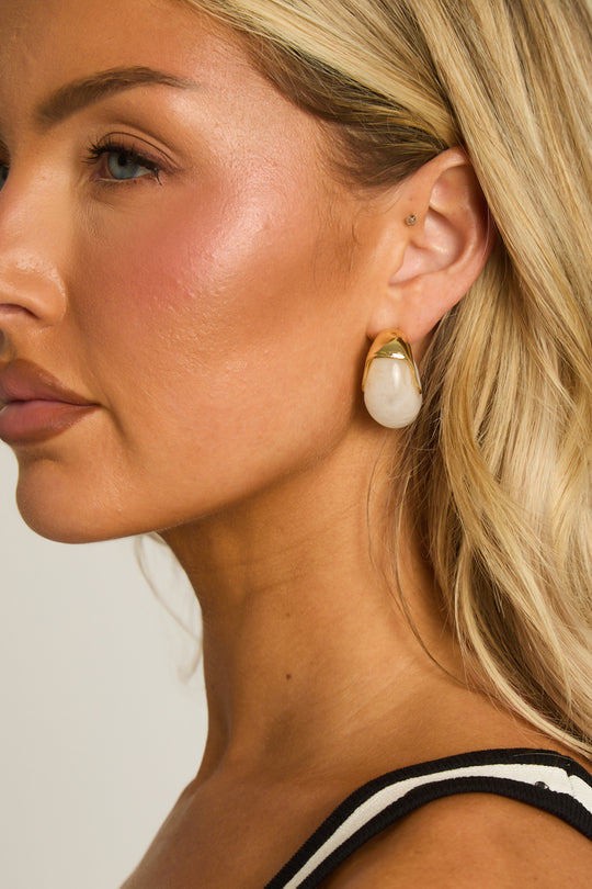 Gold Abstract Hoop Earrings - Kerry