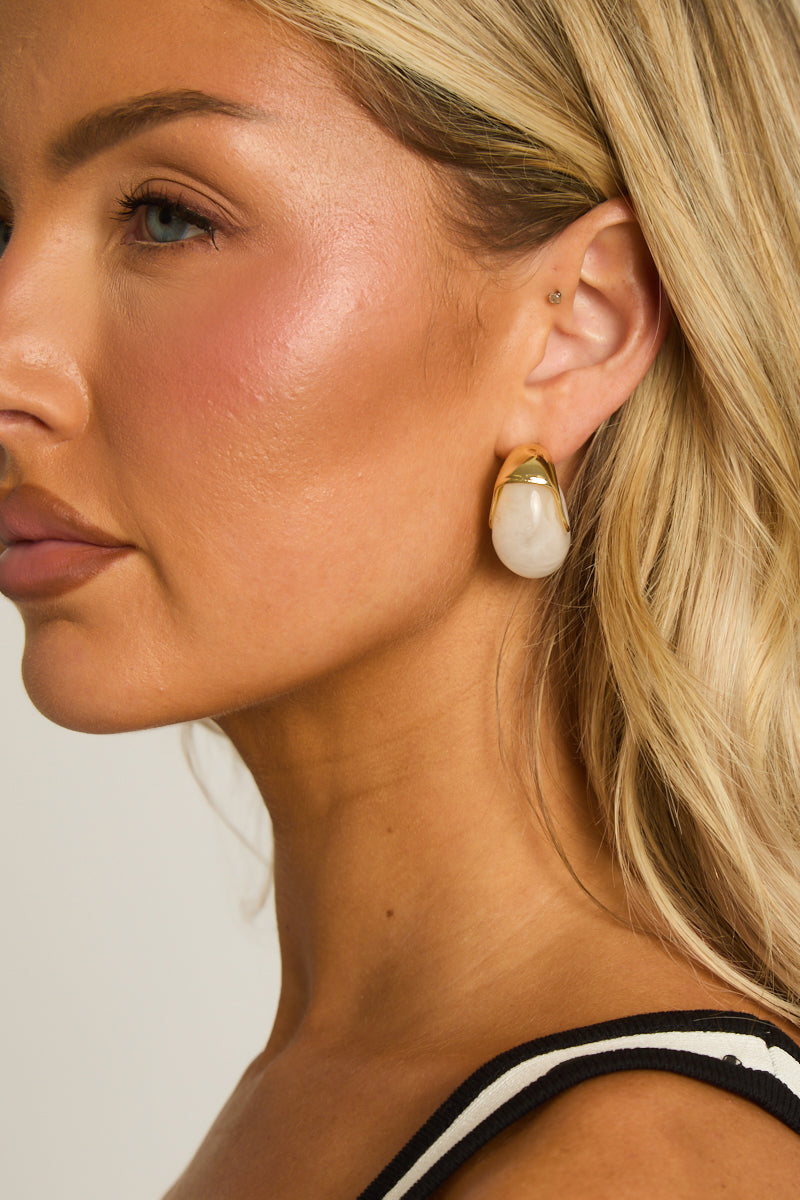Gold Abstract Hoop Earrings - Kerry