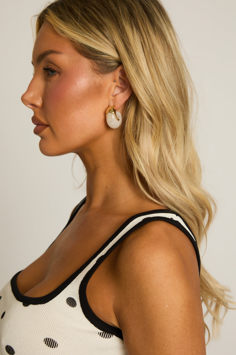 Gold Abstract Hoop Earrings - Kerry