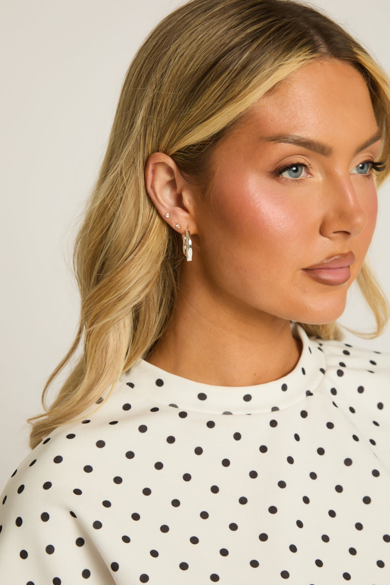 Silver Wavy Hoop Earrings - Jenny