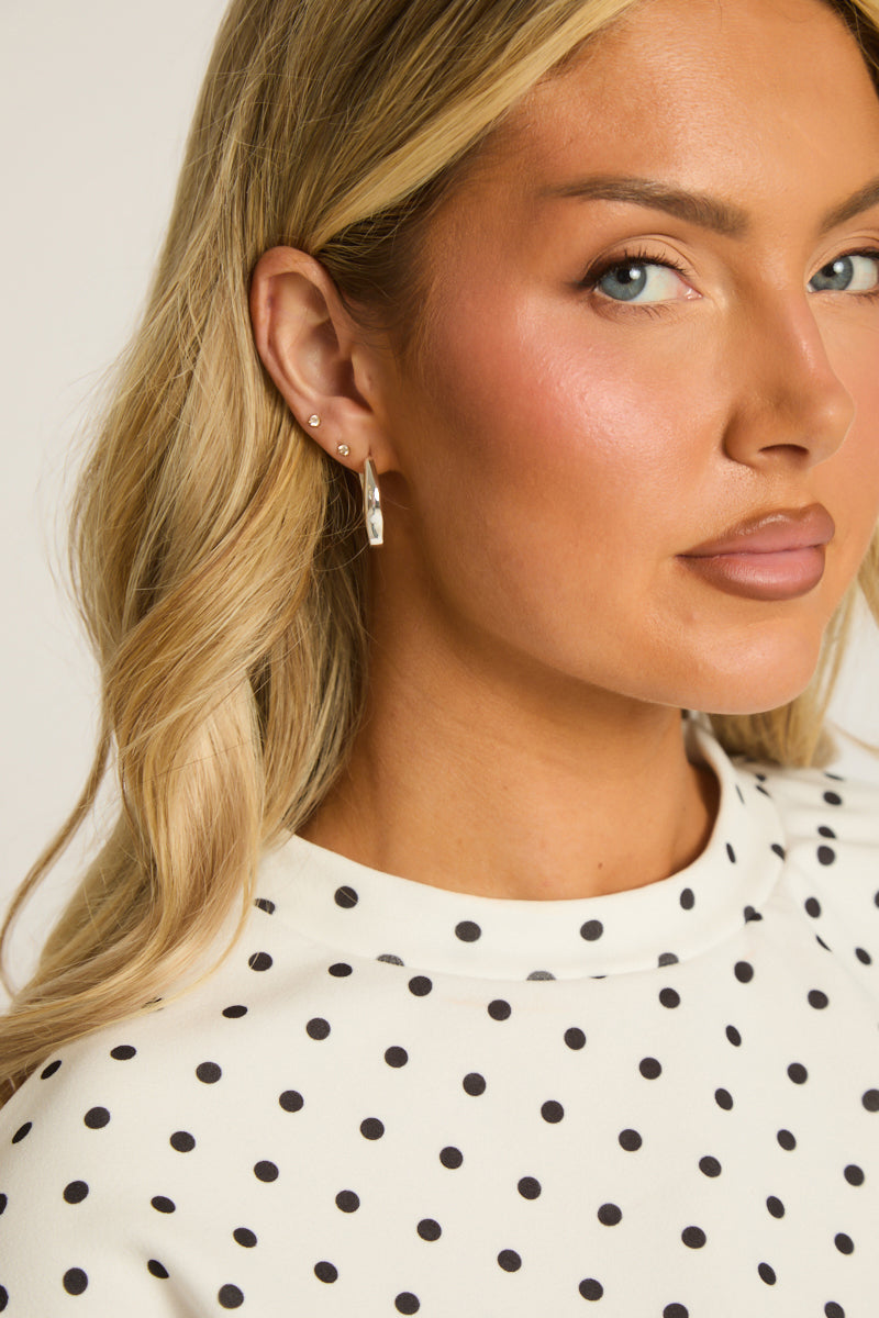 Silver Wavy Hoop Earrings - Jenny