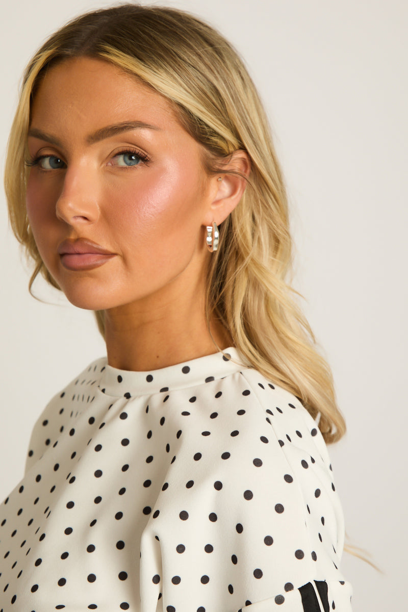 Silver Wavy Hoop Earrings - Jenny