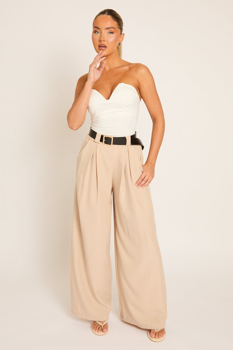 White V Bar Bandeau Bodysuit - Jolanda