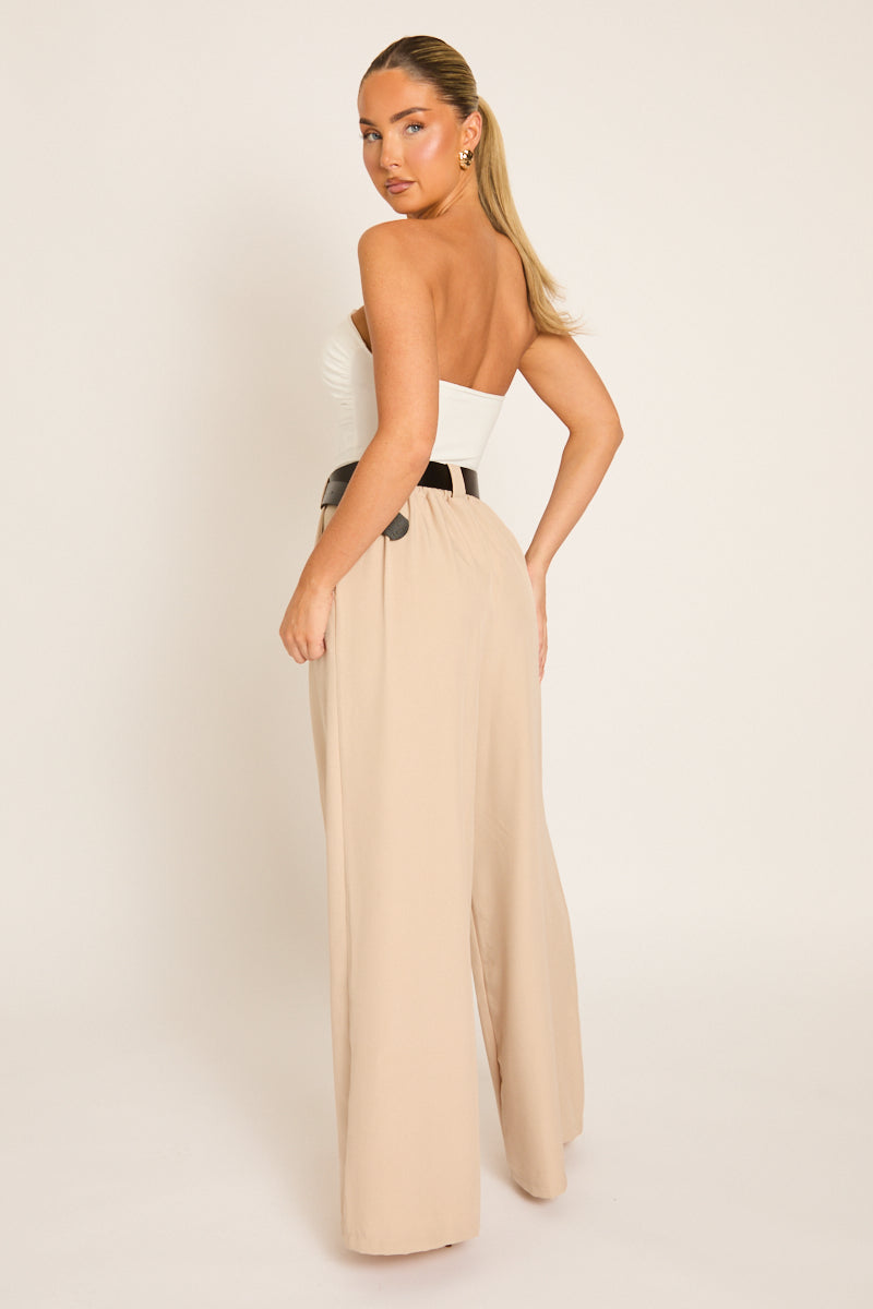 White V Bar Bandeau Bodysuit - Jolanda