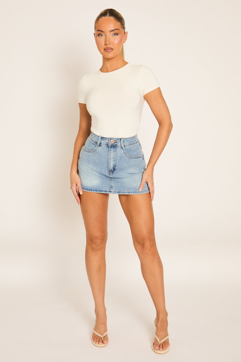 White Short Sleeve Bodysuit - Ingrid