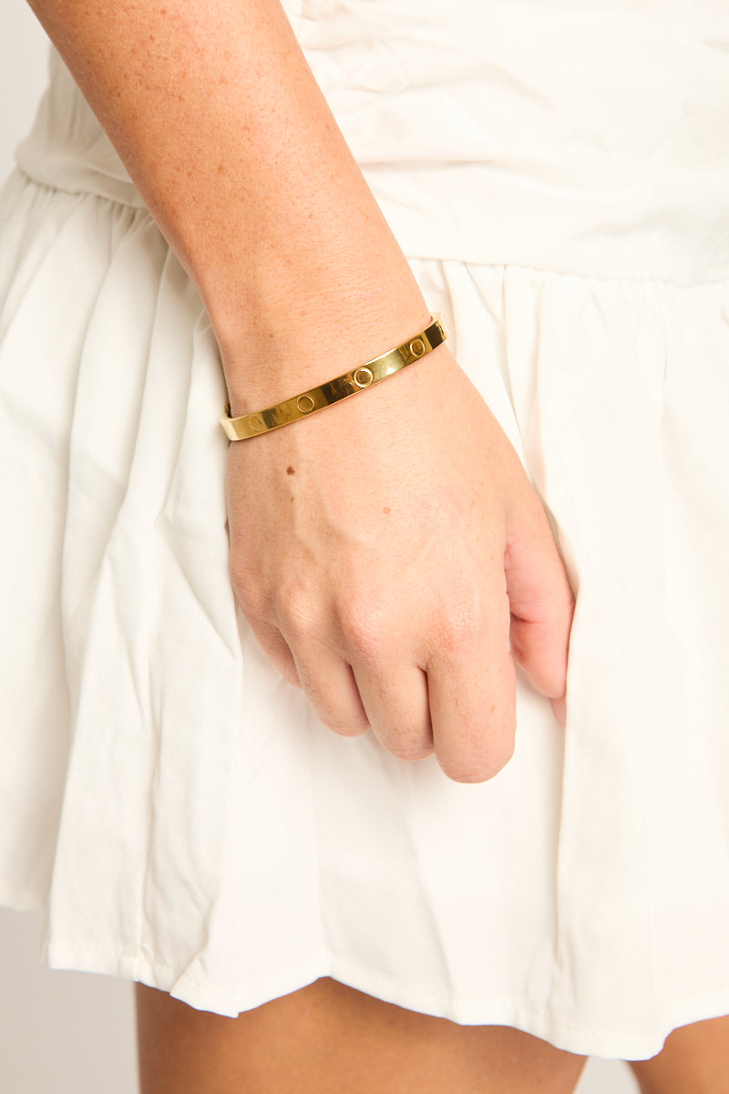 Gold Logo Detail Bangle - Ally