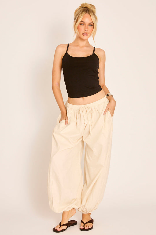 Beige Balloon Trouser - Chanice