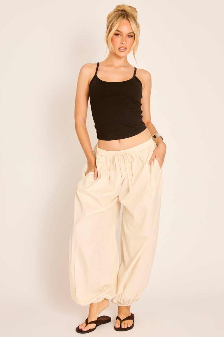 Beige Balloon Trouser - Chanice
