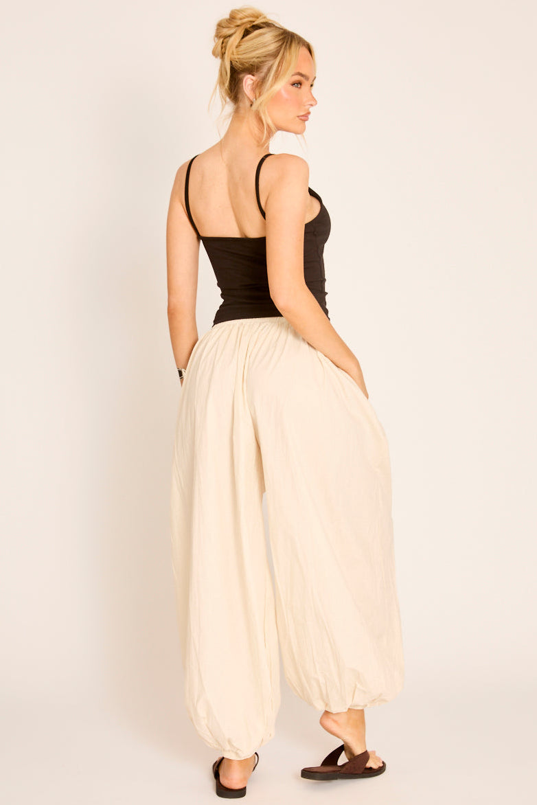 Beige Balloon Trouser - Chanice