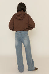 Chocolate Hooded Bomber Jacket - Marlena