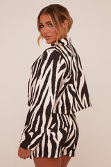 White Zebra Print Skort - Talia
