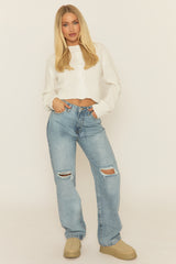 Ivory Soft Knit Cardigan - Zena