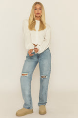 Ivory Soft Knit Cardigan - Zena