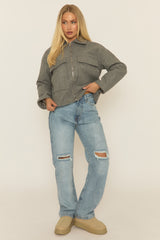 Grey Marl Wool Look Jacket - Ether