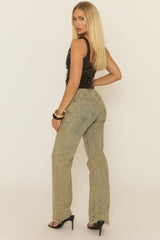 Black Faux Leather Square Neck Top - Keanne