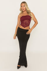 Wine Lace Bandeau Top - Jeanie
