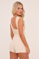 Stone Mesh Asymmetric Strap Bodysuit - Blessing