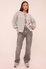 Dark Grey Stretch Straight Leg Jeans - Scarlett