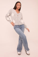 Mid Blue Stretch High Waist Flared Leg Denim Jeans - Lux