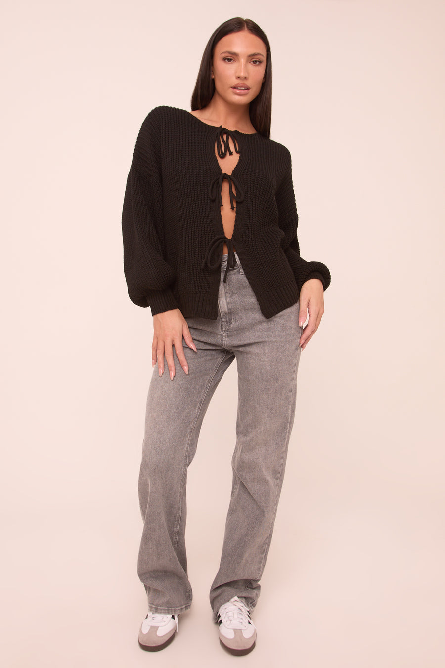 Grey Stretch Mid Waist Straight Leg Denim Jeans - Phoenix
