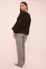 Grey Stretch Mid Waist Straight Leg Denim Jeans - Phoenix