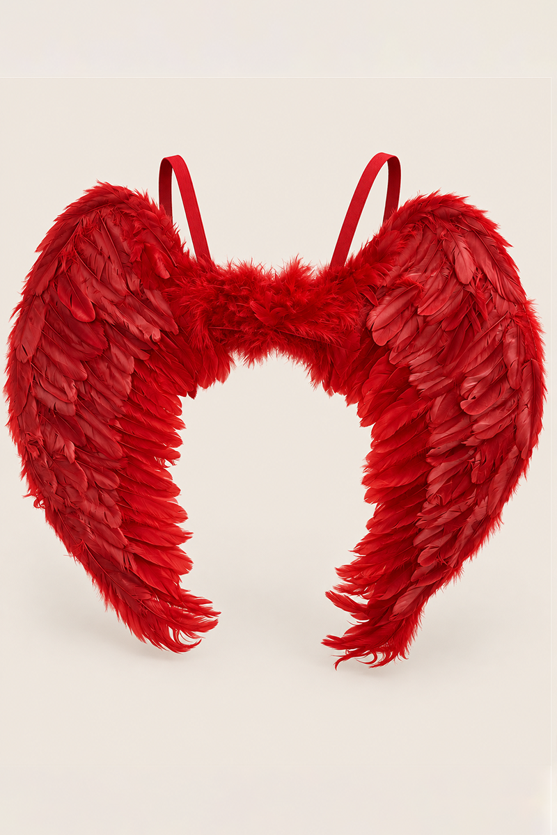 Red Halloween Feather Angel Wings - Marla