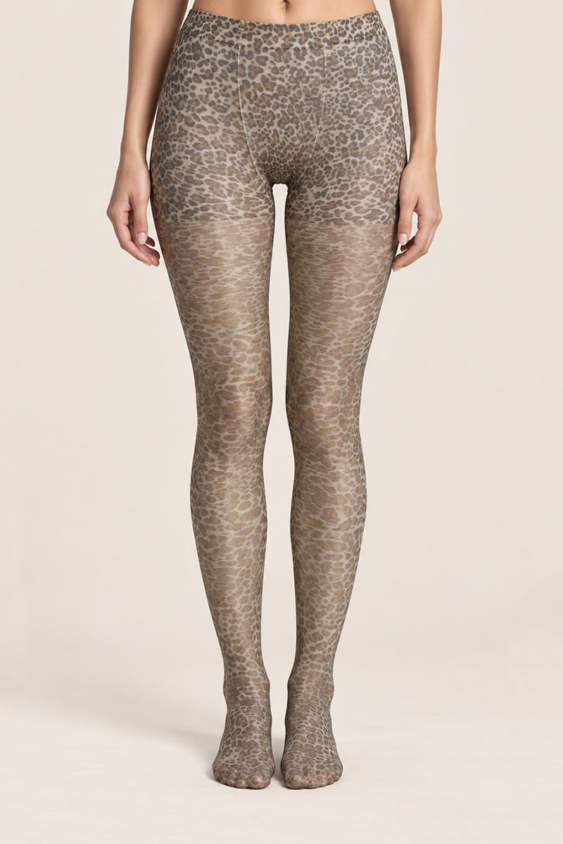 Leopard Sheer Tights - Sabra