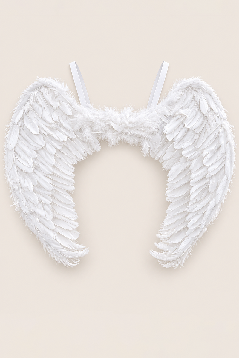 White Halloween Feather Angel Wings - Marla