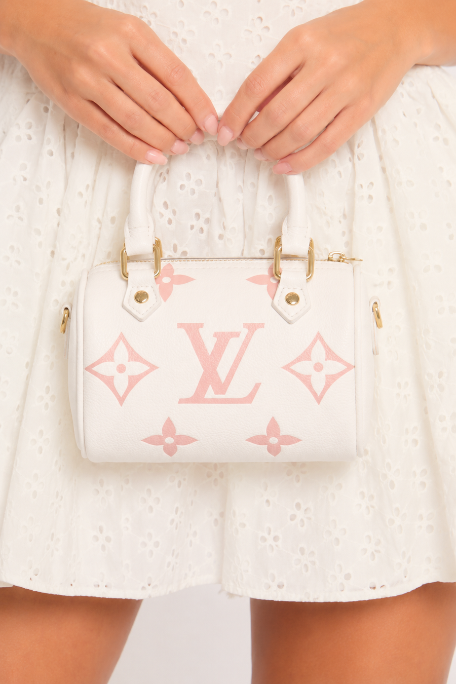 White Monogram Top Handle Mini Bag - Nelson