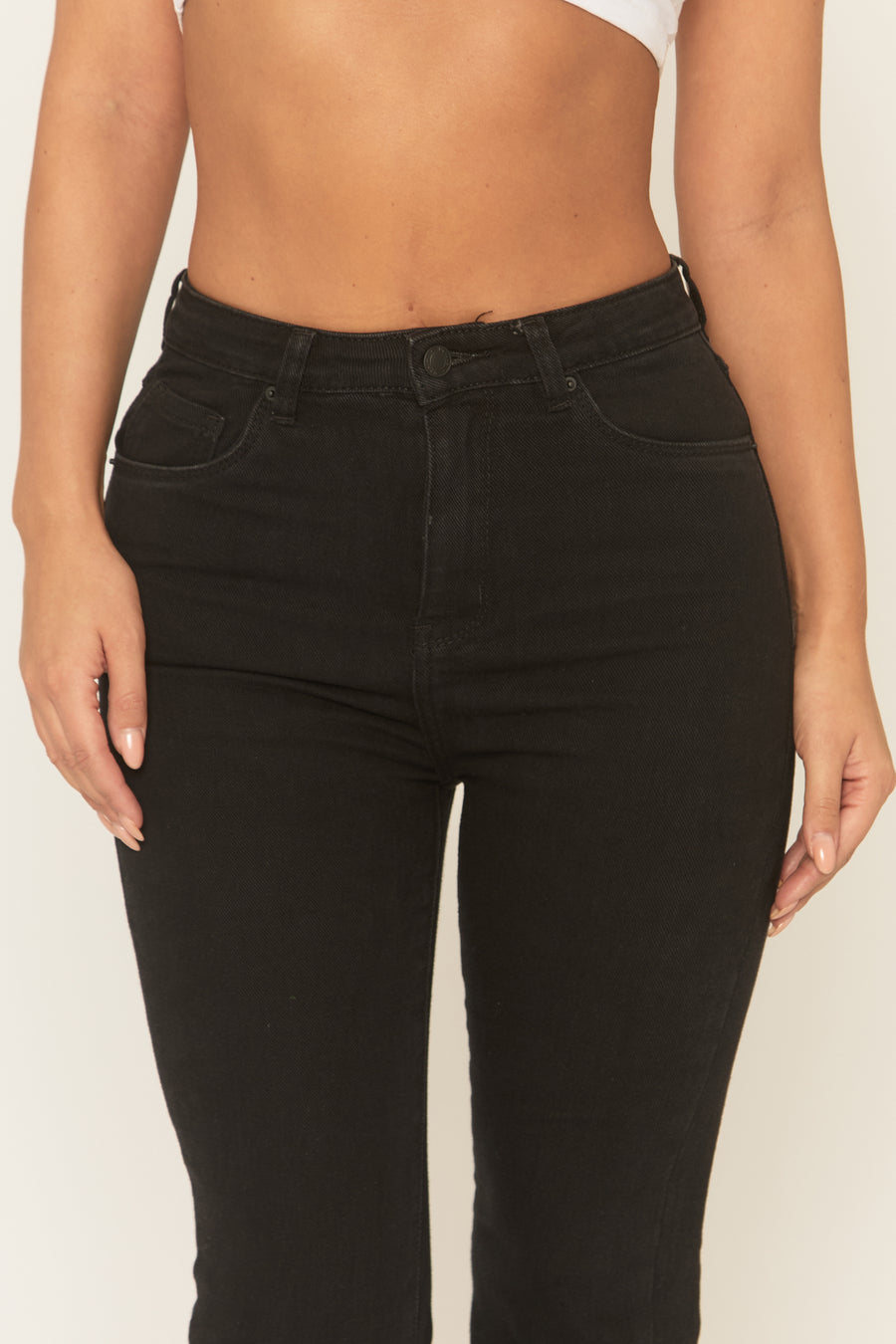 Black Stretch Flare Denim Jeans - Ronia