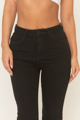Black Stretch Flare Denim Jeans - Ronia