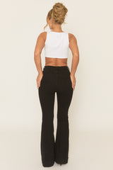 Black Stretch Flare Denim Jeans - Ronia