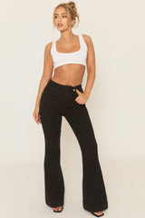 Black Stretch Flare Denim Jeans - Ronia