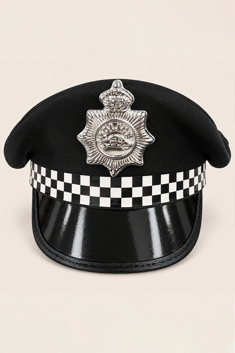 Black Halloween Police Officer Hat - Robin