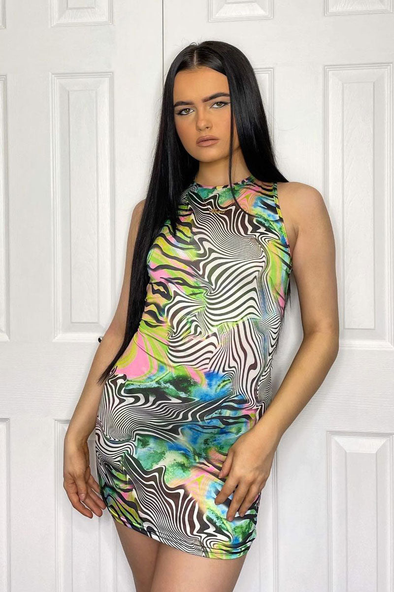 Multi Zebra Print Cut Out Back Mini Dress | Mini Dress | Rebellious Fashion Multi Zebra Print Cut Out Back Mini Dress | Mini Dress | Rebellious Fashion