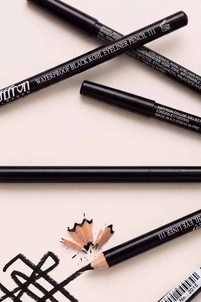 Saffron Black Waterproof Kohl Eyeliner Pencil