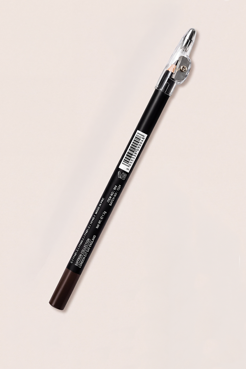 Saffron Dark Brown Eyebrow & Eyeliner With Sharpener Pencil