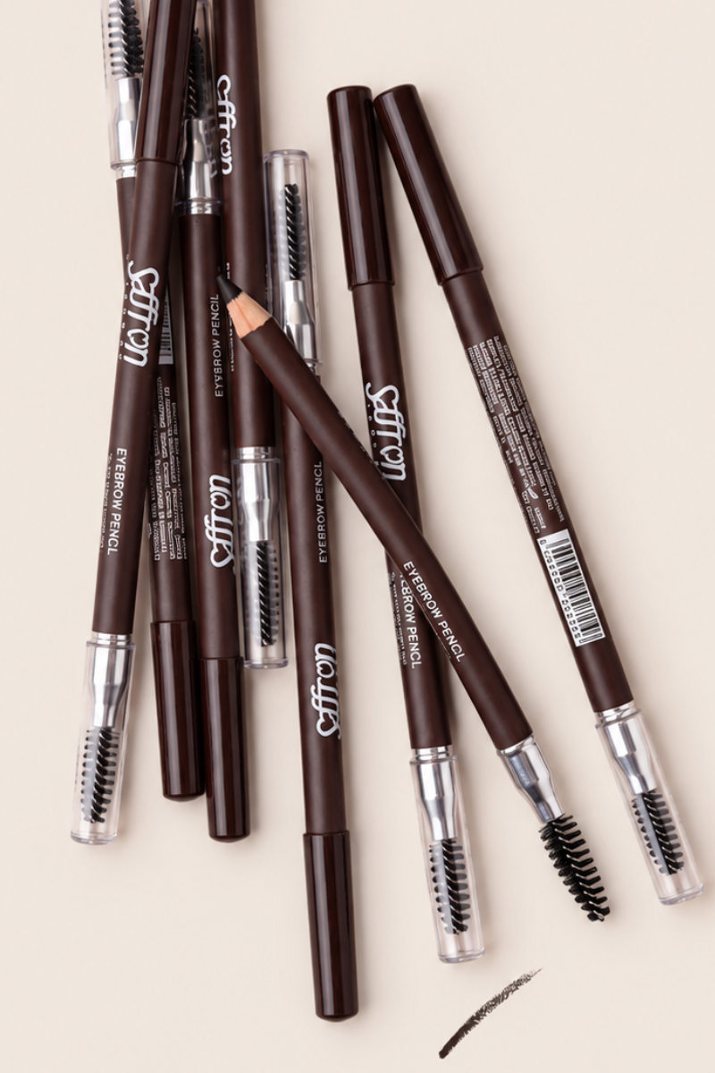 Saffron Dark Brown Eyebrow Pencil With Brush
