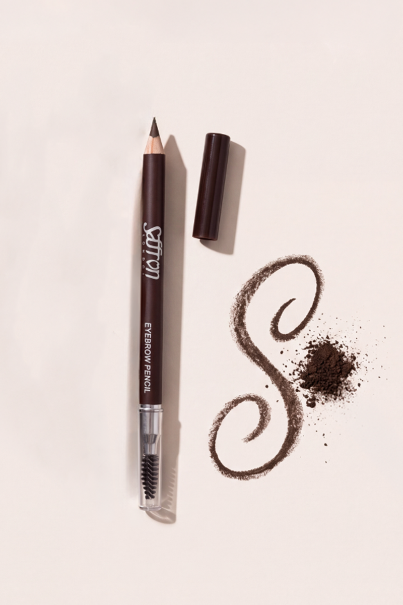 Saffron Dark Brown Eyebrow Pencil With Brush