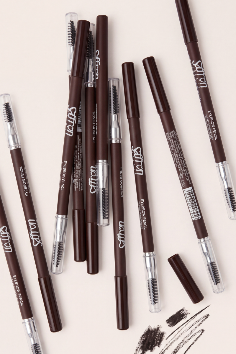 Saffron Dark Brown Eyebrow Pencil With Brush