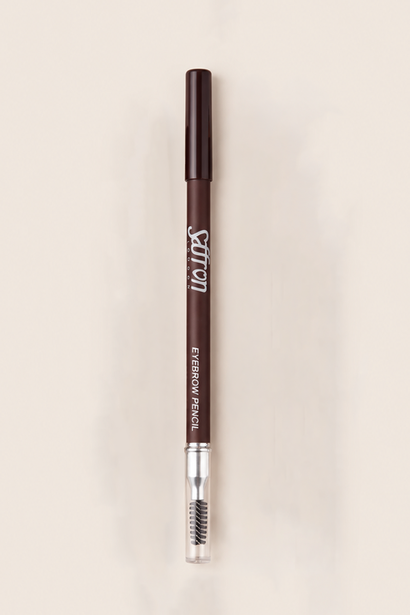 Saffron Dark Brown Eyebrow Pencil With Brush