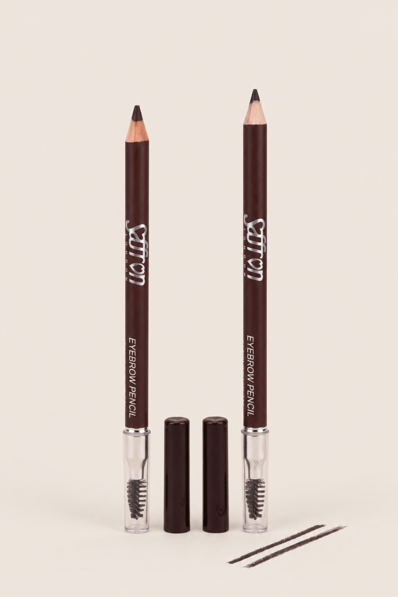 Saffron Dark Brown Eyebrow Pencil With Brush