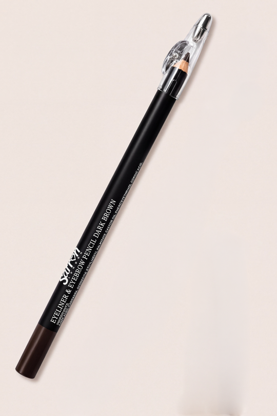 Saffron Dark Brown Eyebrow & Eyeliner With Sharpener Pencil