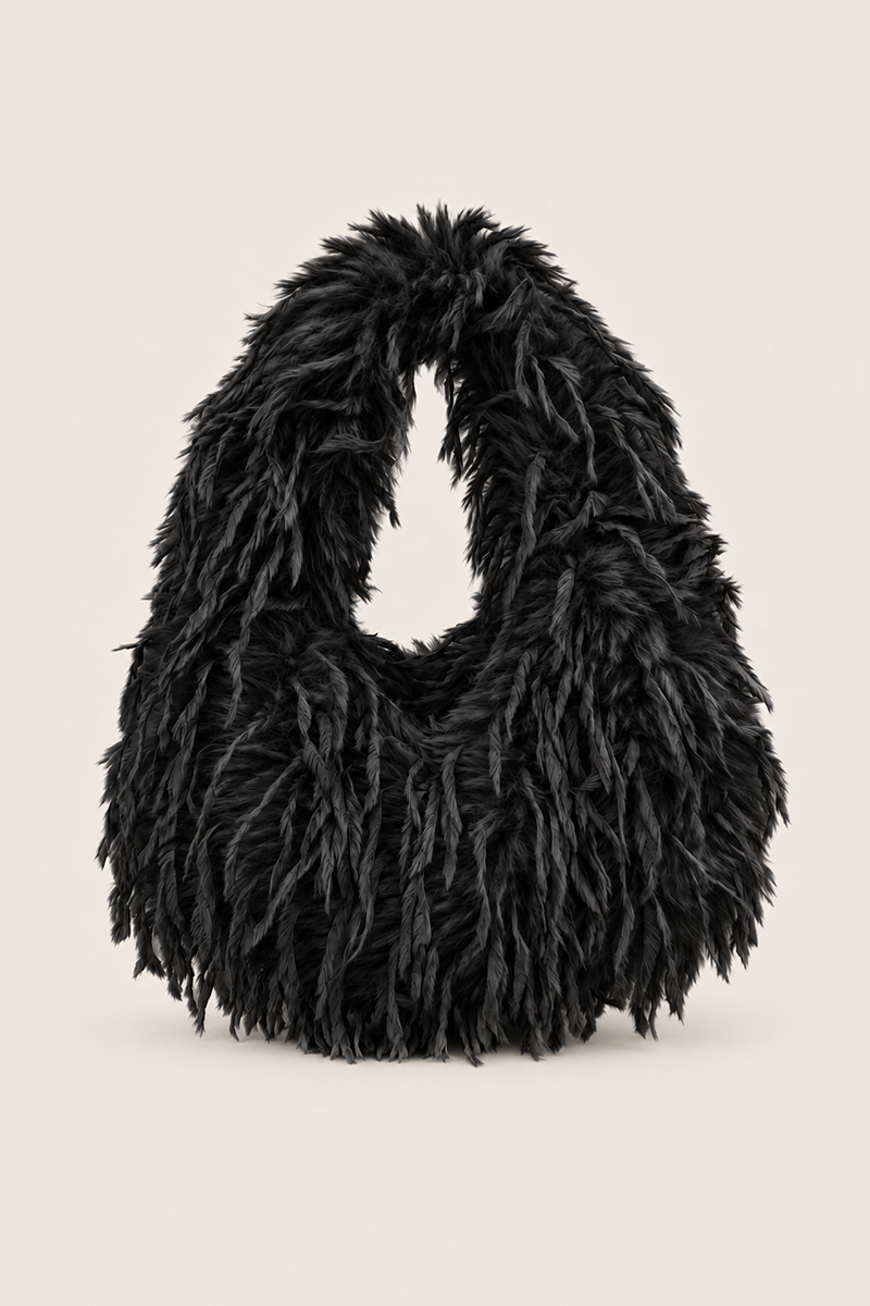 Black Feather Handbag - Pacha