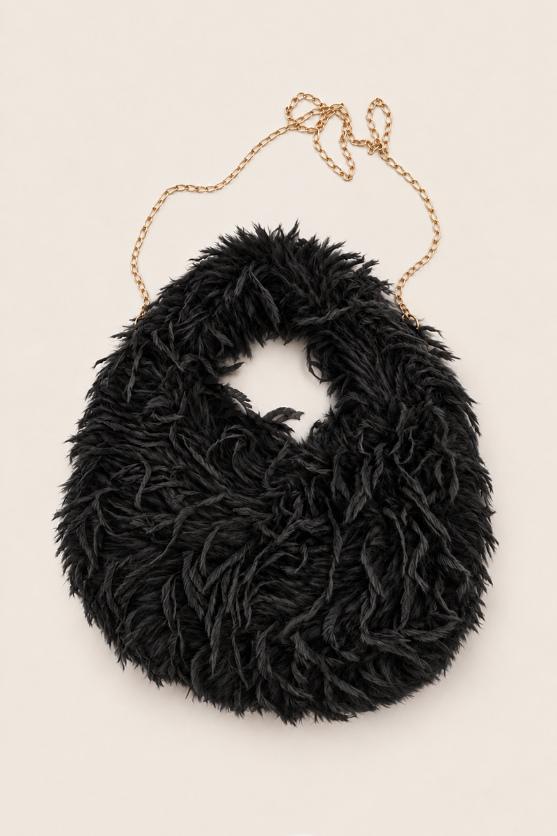 Black Feather Handbag - Pacha