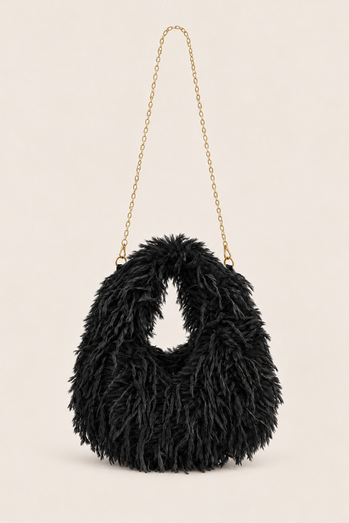 Black Feather Handbag - Pacha
